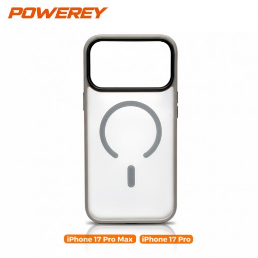 High End Frosted PC + TPU Shockproof Magsafe Case For iPhone By Powerey - Grey