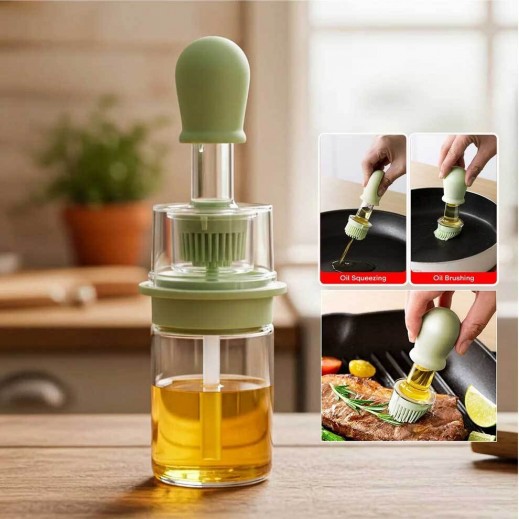 Glass Oil Dispenser With Silicone Brush 7 x 22cm - delivered by Taw9eel Fast