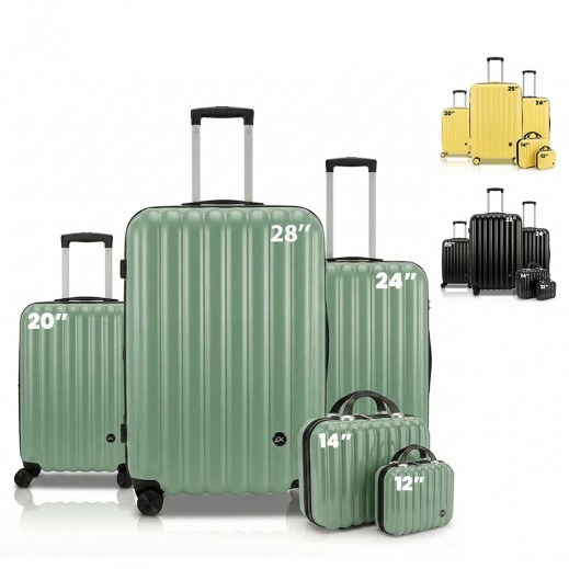 Set of 5 ABS Hard Travel Luggage