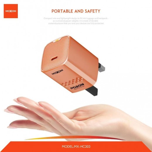 Type-C to Type-C UK Travel Charger 20W By Moxom