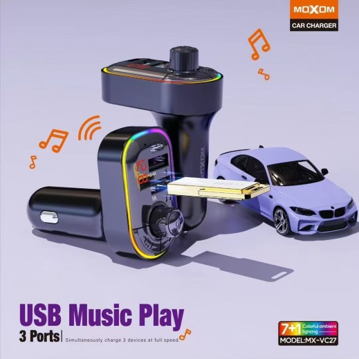 Moxom 3 Ports Wireless Music & Car Charger