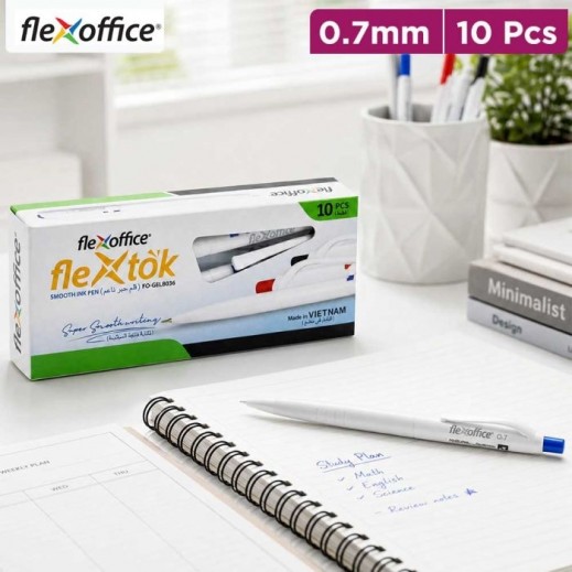 Flexoffice Smooth Ink Pen 0.7mm - 10 Pens