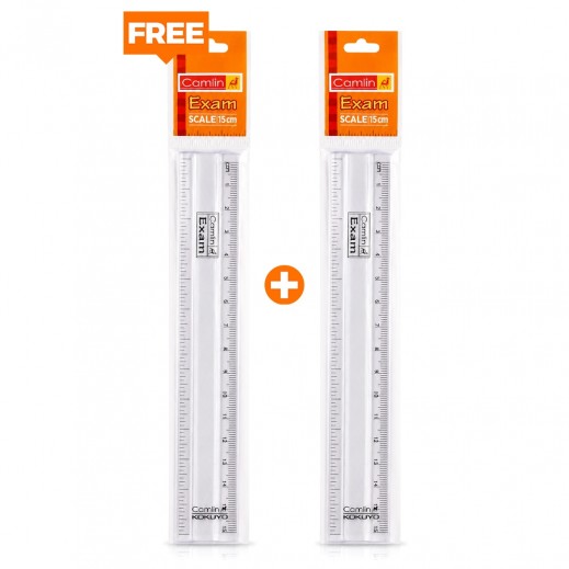Camlin Exam Plastic Scale 15cm 1 + 1 Free
