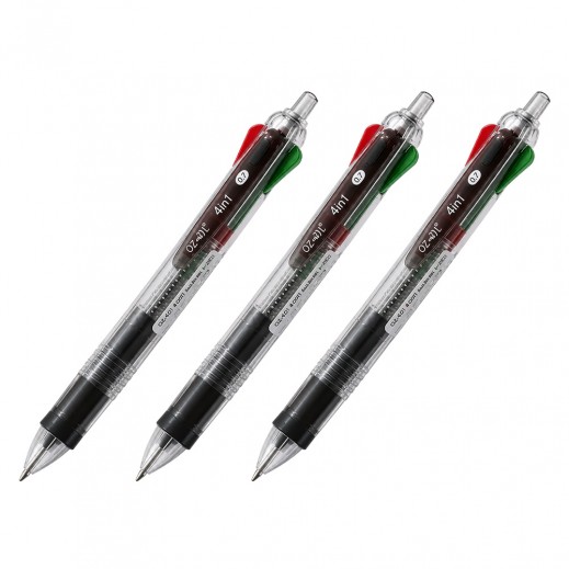 4-in-1 Ball Point Pen 0.7mm - 3 Pieces