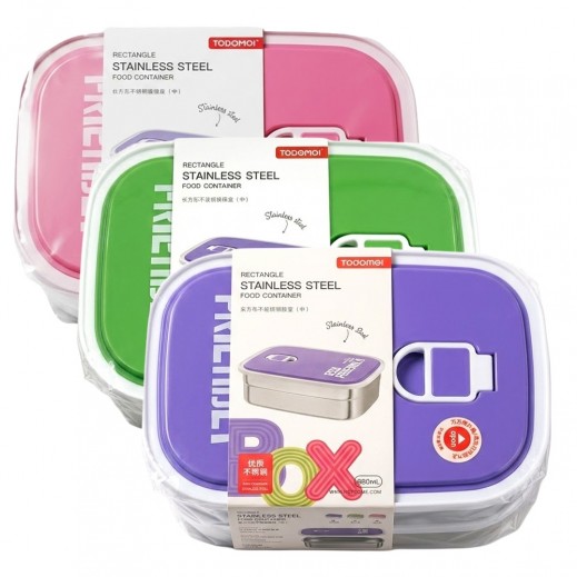 Todomel Rectangle Stainless Steel Lunch Box 680ml