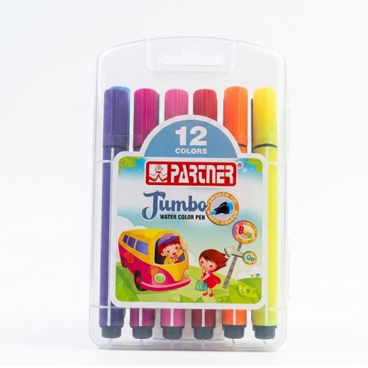 Partner Jumbo Water Color Pen - 12 Colors