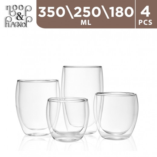 N&H Double wall Glass Cup 4 Pieces
