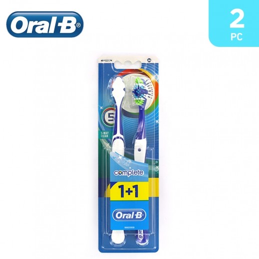 Oral-B Toothbrush Complete 5 Way Clean 40 Medium (1+1 Free)