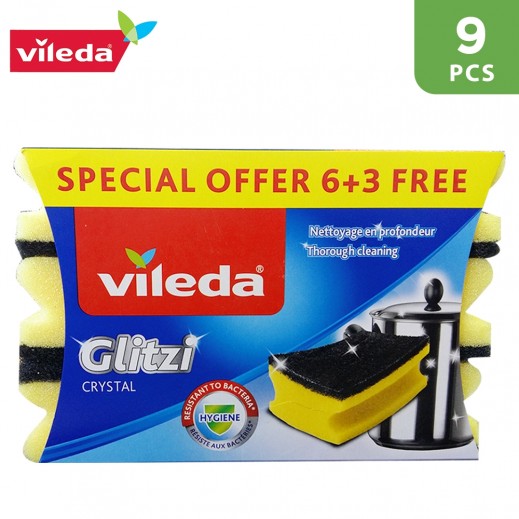 Vileda Glitzi Sponge 6+3 Pieces Free - delivered by Taw9eel Fast