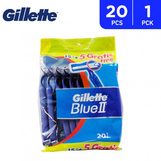 Gillette Blue2 Plus Disposable Razor 15 + 5 Free - delivered by Taw9eel Fast