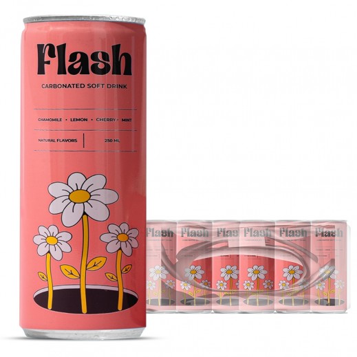 Flash Cherry Mix Natural Flavor Soft Drink 6×250 ml - delivered by Taw9eel Fast