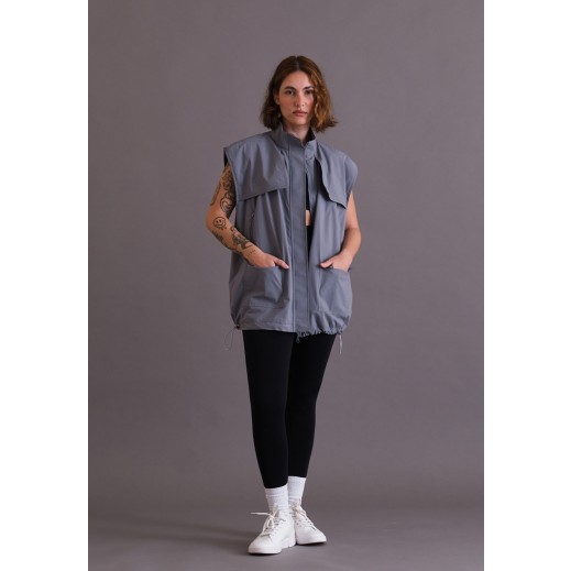 Grey Sport Vest with Detachable Sleeves - delivered by Thouqi within 2 working days