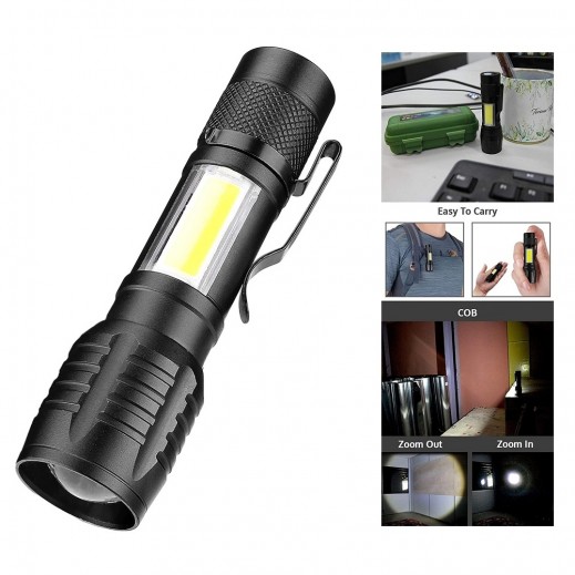 Mini Rechargeable LED Flashlight - delivered by Taw9eel Fast
