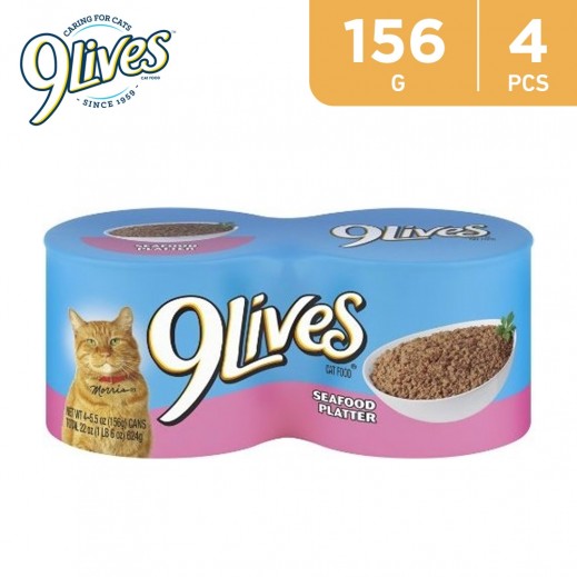 9Lives Meaty Pate Seafood Platter 4x156 g - delivered by Taw9eel Fast