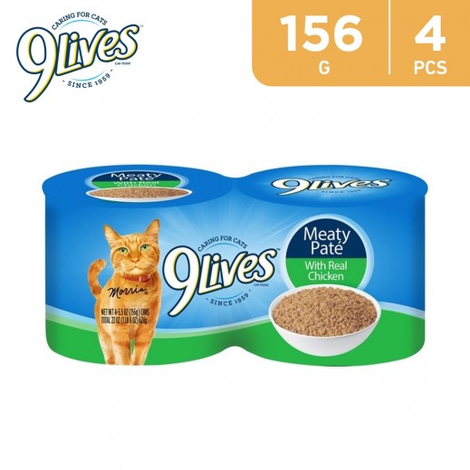 9Lives Meaty Pate With Real Chicken 4x156 g - delivered by Taw9eel Fast