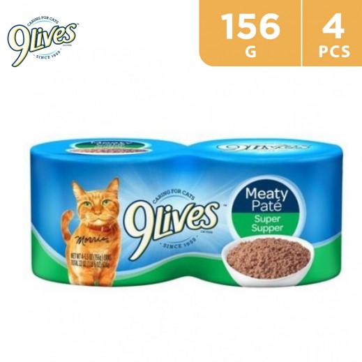 9Lives Meaty Pate Super Supper 4x156 g - delivered by Taw9eel Fast