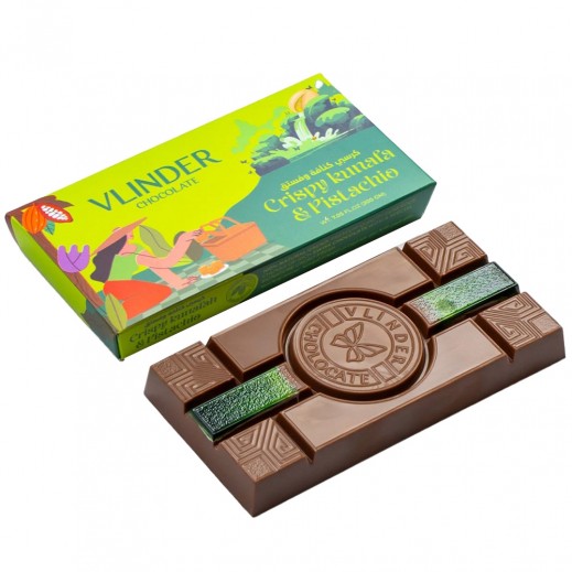 Dubai Trendy Habba Crispy Kunafa & Pistachio Chocolate Bar by Vlinder 240 g - delivered by Taw9eel Fast