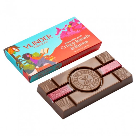 Dubai Trendy Habba Crispy Kunafa & Kinder Bueno Chocolate Bar by Vlinder 240 g - delivered by Taw9eel Fast