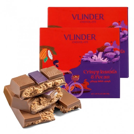 Dubai Trendy Habba Chocolate Bar Crispy Kunafa & Pecan Vlinder 2 x 90 g