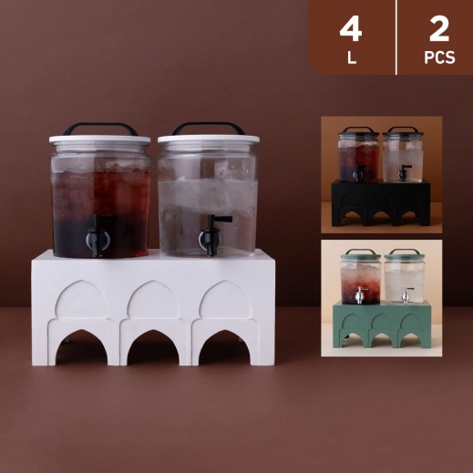 ZW4 Drink Dispenser 4 L Set Of 2 Pieces + Base White