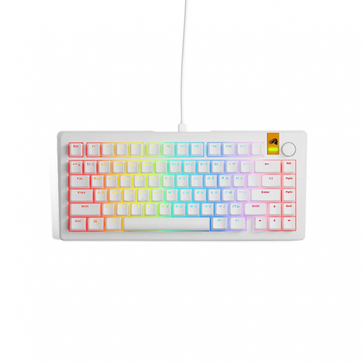 Glorious 75% Prebuilt Wired Mechanical Gaming Keyboard Arabic - White - delivered by Taw9eel within 2 Business Days