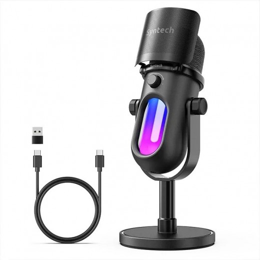 Syntech RGB Glowmic USB Condenser Microphone - delivered by Taw9eel within 2 Business Days