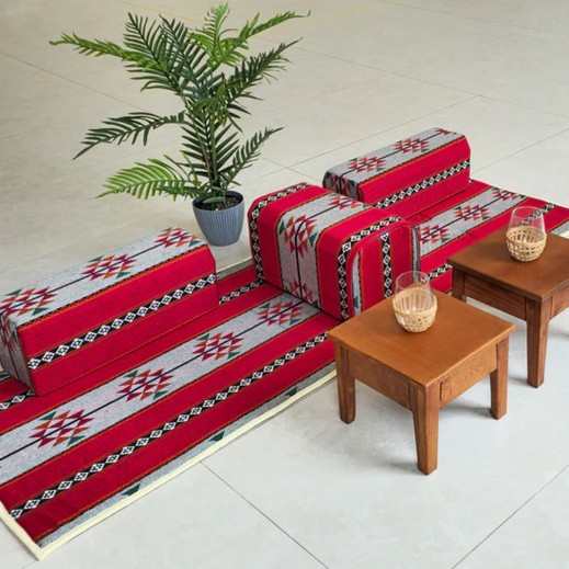 Al Hazeem Floor Mat With Arm Rest + 1 Pillow