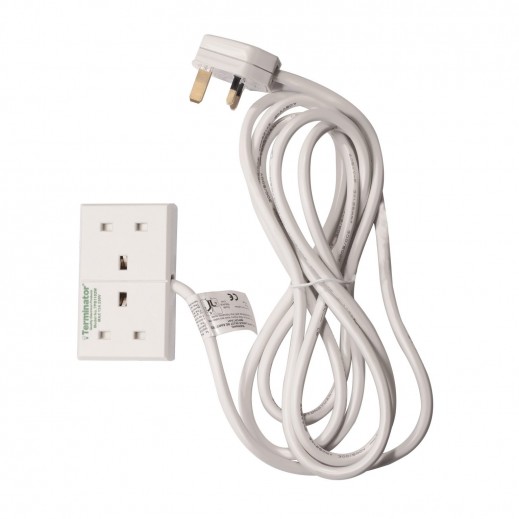 2 Way Power Extension 10 M – White
