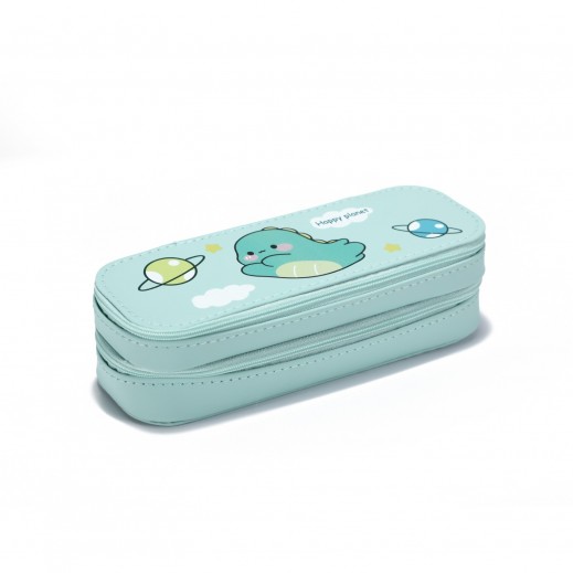 Canvas Happy Planet Green Pencil Case - delivered by Taw9eel Fast
