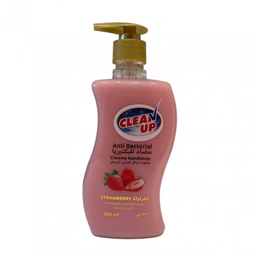 Clean Up Antibacterial Creamy Strawberry Hand Soap 500 ml
