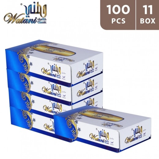 Watani Classic Facial Tissue 100 x 2ply (11 Boxes) - delivered by Taw9eel Fast