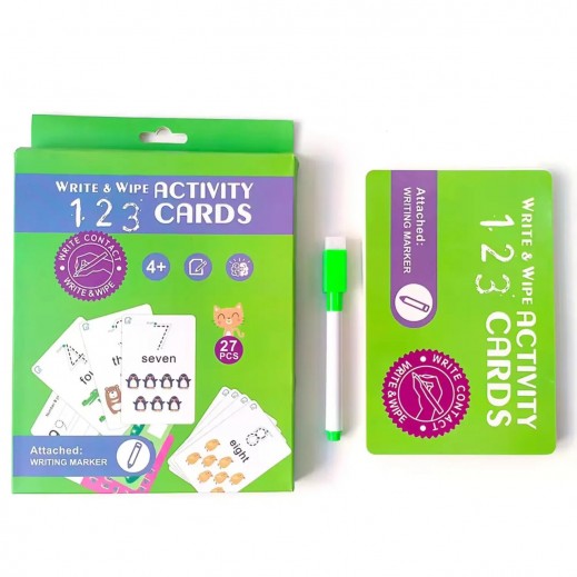 Write and Wipe Educational Learning Activity Cards 4+ Years