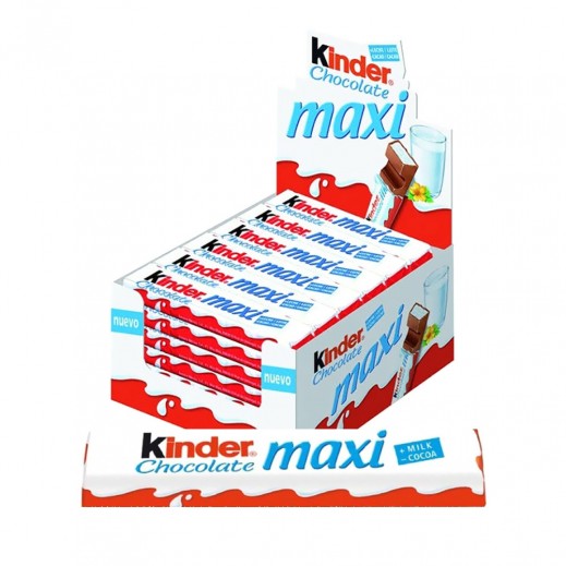 Kinder Maxi Chocolate Bar with Milky Filling 36 x 21 g