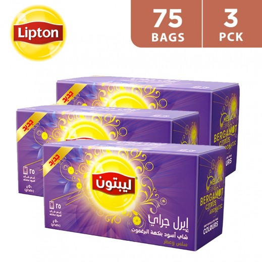 Buy Wholesale Lipton Flavoured Black Earl Grey Tea 25 Bags (3 Pieces) توصيل