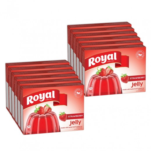 Royal Strawberry Flavor Jelly 12 x 85 g - delivered by Taw9eel Fast