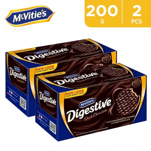 McVitie's Digestive Dark Chocolate Biscuits 2 x 200 g - delivered by Taw9eel Fast