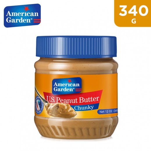 American Garden Chunky Peanut Butter 340 g - delivered by Taw9eel Fast
