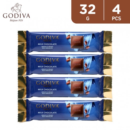 Godiva Milk Chocolate Bar 4 × 32 g