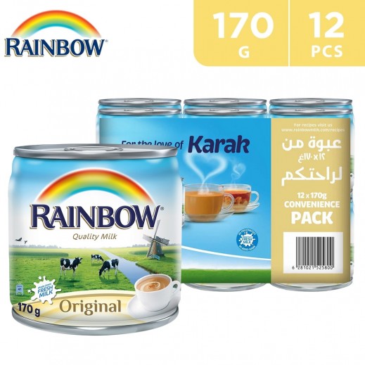 Rainbow Original Evaporated Milk 12 x 170 g - delivered by Taw9eel Fast