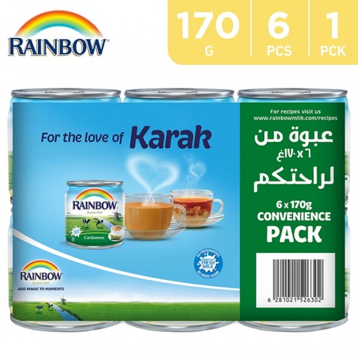 Rainbow Evaporated Cardamom Milk 6 x 170 g - delivered by Taw9eel Fast