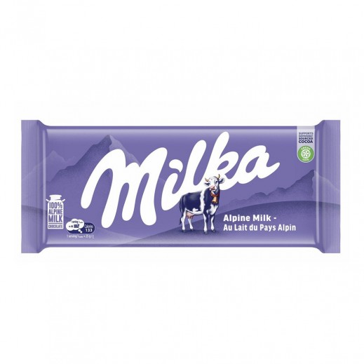 Milka Alpine Milk Chocolate 98 g - delivered by Taw9eel Fast