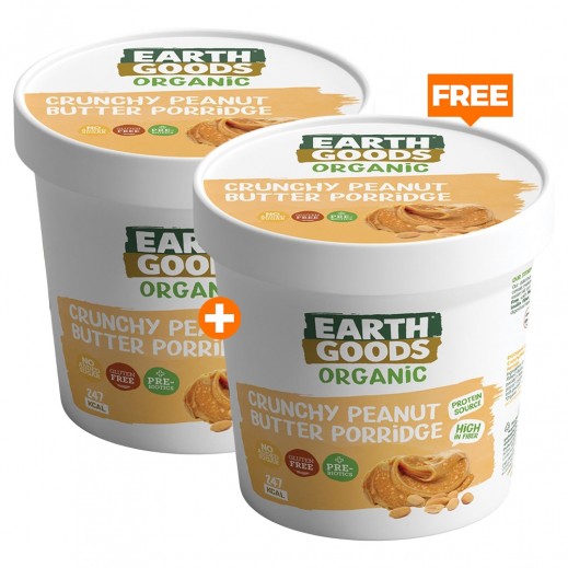 Earth Goods Organic Gluten Free Crunchy Peanut Butter Porridge 60 g1+1 Free