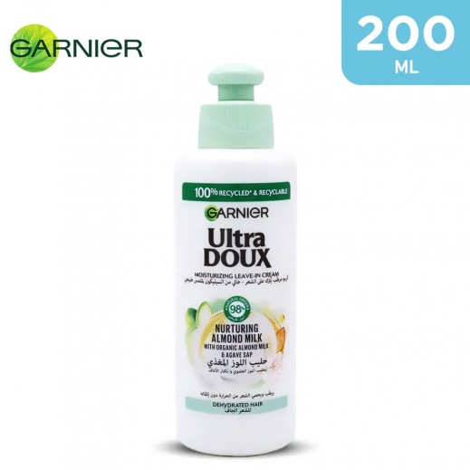 Garnier Ultra Doux Nurturing Almond Milk Hydrating Leave-In Hair Milk 200 ml - delivered by Taw9eel Fast
