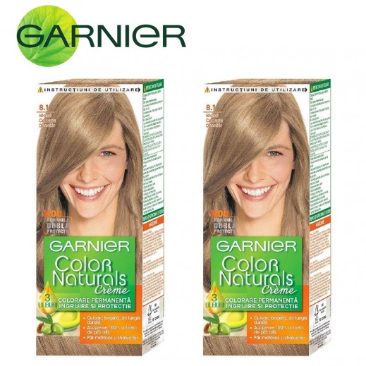 Garnier Colour Naturals 8.1 Light Ash Blonde Hair Color Twin Pack  - delivered by Taw9eel Fast