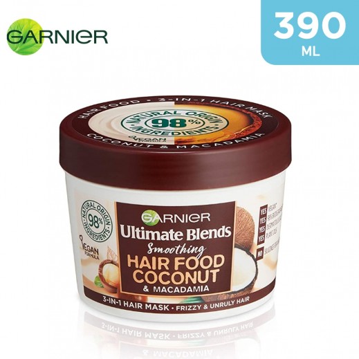 Garnier Ultimate Blends Hair Food Coconut & Macadamia 3 in 1 Hair Mask 390 ml - delivered by Taw9eel Fast