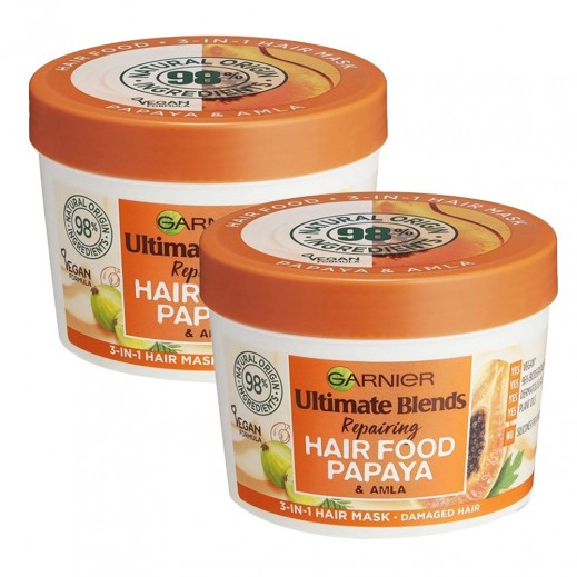 Garnier Papaya & Amla 3 in 1 Hair Mask 2 × 390 ml 