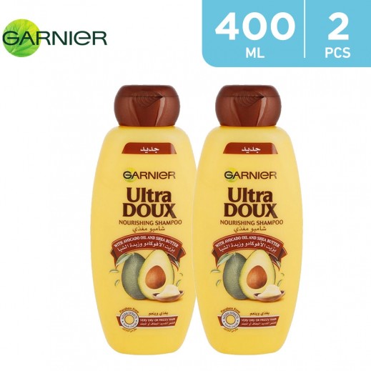 Garnier Ultra Doux Avocado Shampoo 2 × 400 ml - delivered by Taw9eel Fast