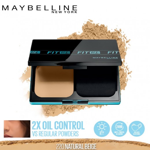 Maybelline Fit Me Powder Foundation SPF44 - 220 Natural Beige