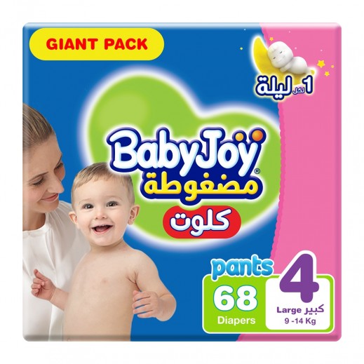 BabyJoy Size 4 Large Pant Diapers Giant Pack 9-14 kg 68 Pcs 