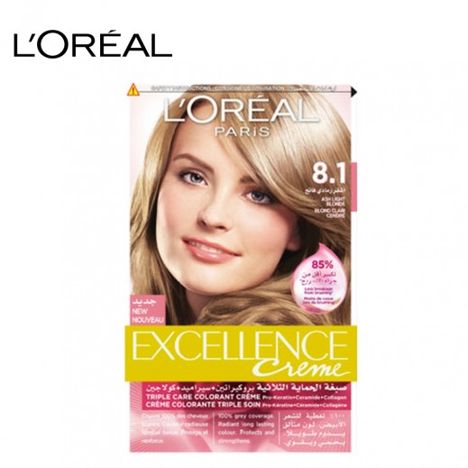 L'oreal Paris Excellence 8.1 Light Ash Blonde Hair Color - delivered by Taw9eel Fast